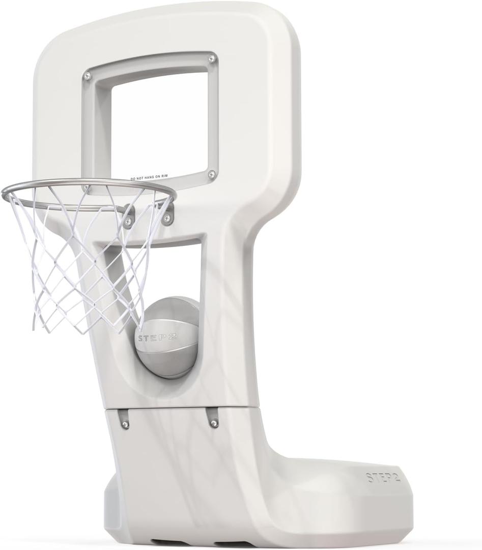 Step2 Vero Pool Basketball Hoop, Outdoor/Indoor Waterproof Patio Furniture, Made of Durable Plastic, 4.5 Feet, White