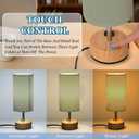 Bedside Table Lamp Touch Control with USB Port,Sage Green 3 Way Dimmable Nightstand Lamp for Bedroom, Dorm, Living Room, Office