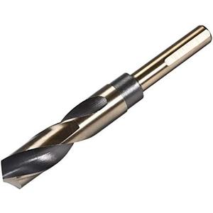 uxcell Reduced Shank Twist Drill Bits 20mm Black Nitride & Gold Titanium Coated High Speed Steel 4341 with 10mm (3/8") Shank for Stainless Steel Alloy Metal Plastic Wood