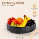 FNTSTICGOODS Marble Decorative Bowl - 7.5" Natural Black Solid Marble Centerpiece - Handmade Stone Fruit Bowl - Catch-All or Key Bowl for Kitchen - Modern Minimalist Decor