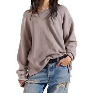 UNCLECAT Womens Oversized Sweater 2025 Fall Trendy Side Slit Crew Neck Long Sleeve Casual Tunic Sweaters, Size Small
