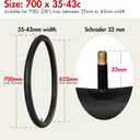 LotFancy 700C Bike Tubes, 2Pcs 700x35/43c Road Bike Tube (35/43-622),700x35C 700x38C 700x40C 700x42C 700x43C Bicycle Tire Tubes, 40-622 28" x 1-5/8 x 1 1/2 Tube, 700x35/37/38/40/42/43c