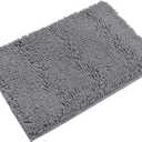 Non-Slip Bath Rug,Extra Soft Microfiber Bedroom Shag Carpet with Anti-Slip Backing,Water/Dust Absorbent Fast Dry Shower Mat,Sound Insulated Stairs Pad,Machine Washable (Dark Grey,12 x 19 Inches)