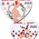 Heart's Sign 2-in-1 Christmas Pregnancy Ornament 2025 | Bumps First Christmas Ornament 2025 | Mom to Be Gifts | Expecting Mom Gifts for Xmas (Deer)