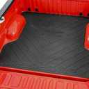 Rough Country Rubber Bed Mat for Chevy Silverado & GMC Sierra 1500 (2019-2025) - Fits 5'10" Bed, Non-Slip, Tear-Resistant Truck Bed Protection