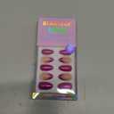 BTArtbox Press On Nails Short - Purple Chrome Almond French Tip Press On Nails with Glue for Women, Opaque Soft Gel Glue On Nails in 16 Sizes - 32 Stick On Nails Kit, Purple Pact