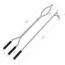 40" Fire Tongs Firewood Grabbers and Fire Poker Set, Stainless Steel Large Log Grabbers for Outdoor Fireset Fire Pit Bonfire Campfire Backyard Deck Indoor Fireplace Tools Set