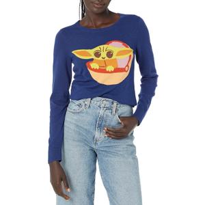 Amazon Essentials Disney | Marvel | Star Wars Women's Lightweight Crewneck Sweaters (Blue, XS)