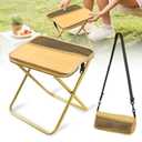 hoehew Portable Stool for Mountaineering and Hiking, 2025 New Lightweight Foldable Stool with Carrying Bag, Outdoor Footstool for Picnic Hiking Fishing (Khaki, Large)