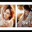 JCJMY 12x18 Double 8x10 Picture Frame, Display 2 8x10 Photos or 12x18 Picture, Two Opening 8 x 10 Collage Frame for Wall Hanging, 8 by 10 Multi Photo Frame, Black