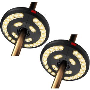 2packs Eletorot Patio Umbrella Lights-Rechargeable Outdoor Lights for Patio, Patio Table Light 28 LED 3 Lighting Modes, Pool Accessories and Backyard Decor