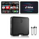 Wireless CarPlay Adapter AI Box for iPhone & Android Auto – YouTube & Netflix Support, TF Card Offline Playback, Plug and Play, Wired to Wireless Conversion, Stable 5.8GHz WiFi & Bluetooth 5.3