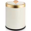 Pukomc Bathroom Can with Lid3.5 Gallon Motion Sensor Waterproof Touchless Garbage Can, Smart Plastic Bins Suitable for Kitchen, Bathroom, Bedroom, Living Room, Office Beige