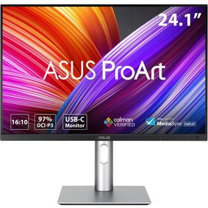 ASUS ProArt 24” (24.1” viewable) 16:10 HDR Professional Monitor (PA248CRV) - IPS, (1920 x 1200), 97% DCI-P3, ΔE < 2, Calman Verified, USB-C PD 96W, DisplayPort, Daisy-Chain, Ergonomic