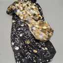7.2FT Spandex Arch Backdrop Black Gold Sparkling, Wrinkle Free Fitted Background Cover, Glitter Gold Dot Chaira Arch for Wedding Photography Birthday Baby Shower