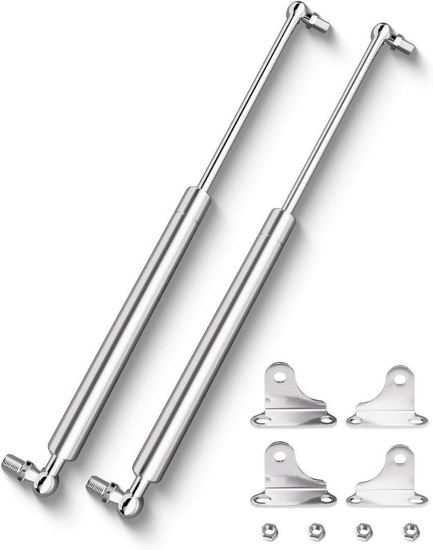 20 inch 150lbs Gas Struts for Heavy lid RV Bed Lift Kit, Stainless Steel 20" 667N Gas Shocks Spring with Mounting Brackets for Boat Cover/Engine Hood RV Bed TV Cabinet, 2 Pack