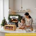 Bamboo Bread Box with Sliding Lid Large Bread Box with Transparent Window Bread Holder for Kitchen Countertops Bamboo Bread Storage Container