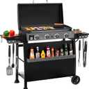 Royal Gourmet PD4001 4 Burner Propane Gas Griddle, Removable Standing Cart