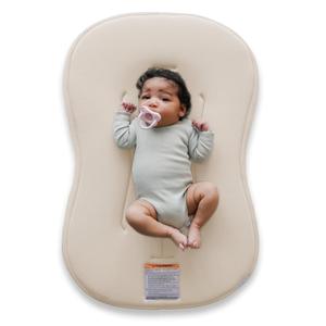 Snuggle Me Baby Lounger Curve (0-6 Months) - Premium Organic Cotton with Foam Core, Machine-Washable Cover, Buttery-Soft & Breathable Infant Lounger with Travel Bag (30 in x 20 in x 1.9 in) - Natural
