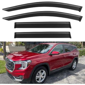 Window Visors Rain Guards Shield for 2018-2024 GMC Terrain, Out-Channel Window Vent Wind Deflectors Visors Shades for 18-24 Terrain SLE SLT AT4 Denali