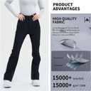 Ski Pants for Women Snow Fleece Lined Snowboard Soft Shell Slim Fit Fitted Waterproof Windproof Warm (Large, Black)