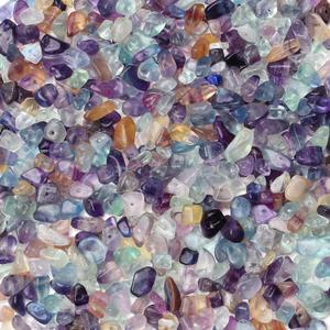 ZHIYUXI 400pcs Fluorite Crystal Beads 5-8mm Beads for Crafts Gemstones 2 Strands Irregular Stone Loose Rocks Beads for Bracelet Making Hole Drilled Natural Crystal Chips Jewelry Making DIY Necklace