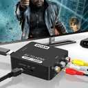 BD&M RCA to HDMI Converter, AV to HDMI Adapter 1080P Composite CVBS Video Audio Kit Compatible with N64 Wii PS2 Xbox VHS VCR Camera DVD, Support PAL/NTSC with USB Power Cable