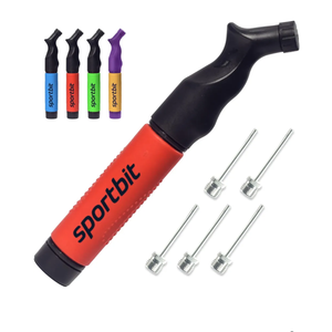 2 SPORTBIT Ball Pumps For Sports Balls - Push & Pull Inflating System - Hand Pumps for All Exercise Balls - Volleyball Pump, Basketball Inflator, Football & Soccer Ball Air Pump - Both Pumps Come with 5 Needles Set
