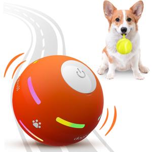 PetDroid Interactive Dog Toys Dog Ball,[2025 Newly Upgraded] Durable Motion Activated Automatic Rolling Ball Toys for/Small/Medium/Large Dogs,USB Rechargeable (Orange) (Orange)