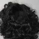 16 Inches Black Wigs for Women Long Wavy Wig Synthetic Natural Shoulder Length Wig for 70s 80s Cosplay,Halloween,Daily Use