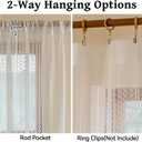 AmHoo 2 Panels Boho Vintage Lace Semi Sheer Curtain Farmhouse Voile Curtains for Living Room Bedroom Window Treatment Bright White 55 x 84 Inch