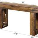 LITTLE TREE 63 Inches Long Sofa Table, Industrial Console Table for Entryway, Wooden Sofa Table for Living Room, Behind Couch Table, Rectangle Hallway Foyer Table for Entrance, Rustic Brown