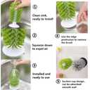 Comsnows 1PCS Glass Cleaning Brush with Suction Cup, Kitchen Bottle and Wine Cup Cleaner, Stable Washing for Cups, Mugs, Decanters and Jugs, Green