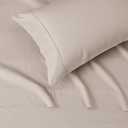 Amazon Basics Lightweight Super Soft Easy Care Microfiber 3-Piece Twin XL Sheet Set with 14-Inch Deep Pockets, Taupe, Solid