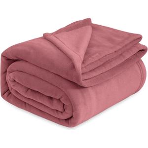 Bedsure GentleSoft Fleece Bed Blankets Queen Size Dusty Rose - Soft Lightweight Plush Fuzzy Cozy Luxury Blanket Microfiber, 90x90 inches
