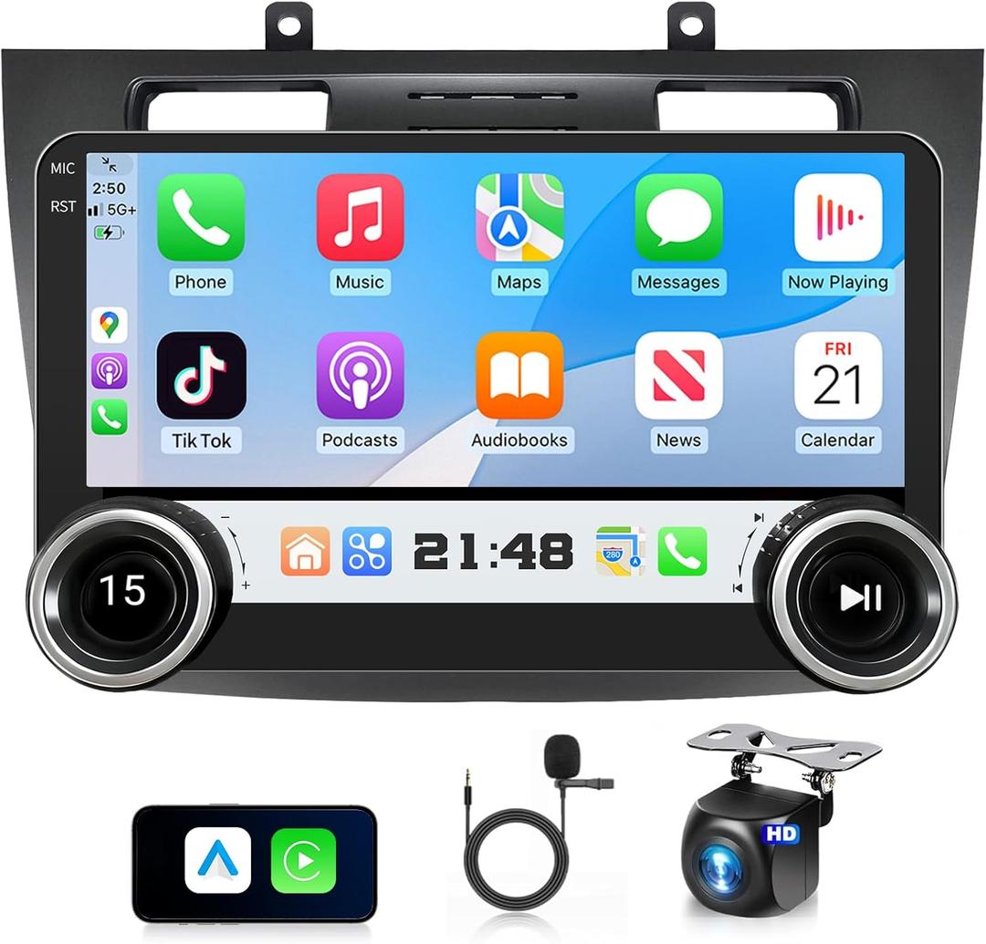4Core 64G Car Stereo for Ford Transit Connect 2010 2011 2012 2013 Radio Upgrade 10 inch IPS Touch Screen with Wireless Carplay Android Auto AHD Back up Camera GPS Navigation SWC