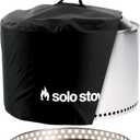 Solo Stove Yukon Smokeless Fire Pit with Stand, Lid & Shelter | Wood Burning Stainless Steel Campfire Pit with Ash Pan | Ideal for 6+ People | 27in Dia, 19in H, 59lbs (Silver)