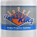 Flame King YSN-301 30 Pound Steel Propane Tank Cylinder with Type 1 Overflow Protection Device Valve DOT and TC Compliant, White