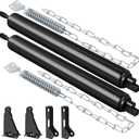 Storm Door Closer, 2PCS Heavy Duty Screen Door Closers with Protector Chains Spring, Storm Door Bracket Kit Compatible with Andersen/Emco/Larson/40201 (Closer and Chain, 2 Packs(Black))