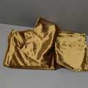 GIGIZAZA Gold Velvet Decorative 20x20 Throw Pillow Covers for Sofa Bed 2 Pack Soft Cushion Cover