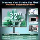 Magnetic 32 Inch Privacy Screen for Computer Monitor, 16:9 Removable Anti Blue Light Filter for Desktop PC, Hanging Anti-Spy Privacy Shield with Easy Installation for Office and Home