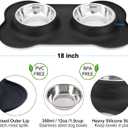 AsFrost Dog Food Bowls Stainless Steel & Water Dish with No-Spill and Non-Skid, Feeder Bowls with Dog Food Dish for Small Medium Large Size,Dogs,Cats,Puppy Pets, Black, 12oz
