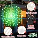 3 Set Christmas Solar Firework Lights Outdoor 120 LED 8 Modes Waterproof LED Hanging Fairy Lights for Christmas Garden Patio Yard Holiday Decoration(White,Red,Green,Single Style)
