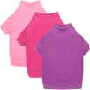 3 Pack Dog Sweaters for Large Dogs, Fleece Dog Sweater Large Pet Clothes Turtleneck Soft Warm Sweatshirt Boy Girl Pet(Pink+Hotpink+Purple,XL)