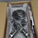 HuisMier 4Light Farmhouse Ceiling Light Fixtures, Rustic Wood and Metal Semi Flush Mount Ceiling Light Black Industrial Chandelier for Dining Room Hallway Kitchen Entryway Bedroom Living Room