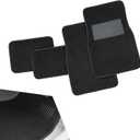 gunroil 4 PCS Car Mat Kit, 65 cm x 43.5 cm + 30 cm x 43.5 cm Flame Retardant PVC Non-Slip Curve Protection Mat, Vehicle Modification Replacement Accessories, for Most SUVs, Cars (Black)