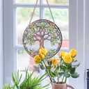 HOTIYOK Tree of Life Acrylic Window Hangings Big Tree Stained Glass Panels Window & Wall Decor for Indoor/Outdoor, Ideal Housewarming Gift Home Decor for Mom Grandma Wife Teacher