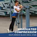 Compression Stockings for Women & Men, 2 Pairs 15-20mmHg Thigh High Compression Socks for Varicose Veins, Swelling, LARGE