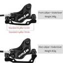 MTBHydraulic Disc Brakes Set, Left Rear 1550mm, Mountain Bike 4-Piston Hydraulic Disc Brakes Set, Aluminum Alloy Hydraulic Brake Kit for Mountain Bike, Road Bike Left Rear 1550mm (Split)