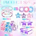 Quelay 162 Pcs/18 Sets Kpop Party Favors Friendship Gifts Includes Scrunchies Hair Clips Bead Bracelets Sunglasses Organza Gift Bags for Popular Singer Party Favors Y2k Fans Birthday(Star)